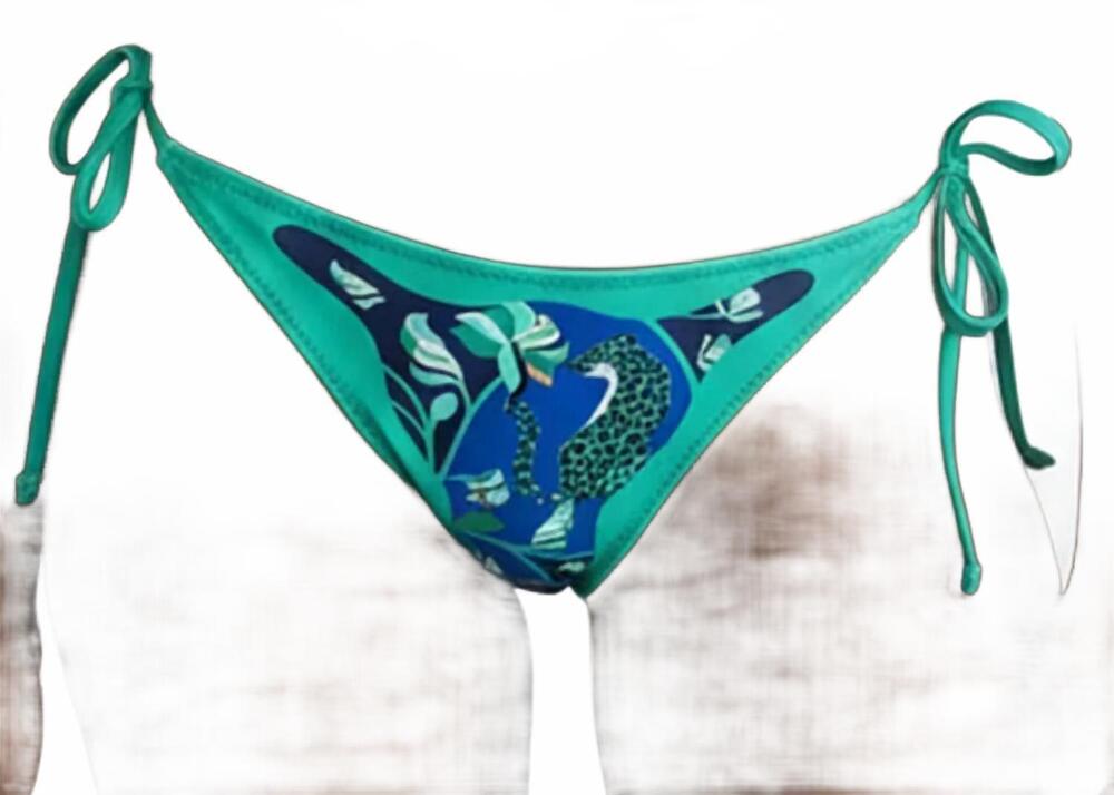 NEW JESSIE ZHAO verdant wild reversible tie side bottom in blue